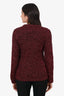 Saint Laurent Red Knit Glitter Sweater Size M