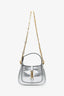 Gucci Silver Metallic Lizard Mini Jackie 1961 Shoulder Bag With Chain