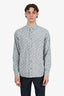 Christian Dior Blue/White Oblique Jacquard Denim Overshirt Size 37 Mens