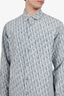 Christian Dior Blue/White Oblique Jacquard Denim Overshirt Size 37 Mens