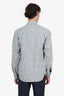 Christian Dior Blue/White Oblique Jacquard Denim Overshirt Size 37 Mens