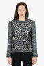 Pre-Loved Chanel™ 21K Black/White Sequin Tweed Jacket Size 38