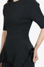Victoria Beckham Grey Wool Peplum Short Sleeve Sweater Size 10