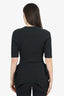 Victoria Beckham Grey Wool Peplum Short Sleeve Sweater Size 10