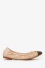 Pre-Loved Chanel™ CC Two Tone Metallic Mesh CC Ballerina Flats Size 37.5