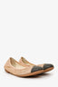 Pre-Loved Chanel™ CC Two Tone Metallic Mesh CC Ballerina Flats Size 37.5