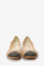 Pre-Loved Chanel™ CC Two Tone Metallic Mesh CC Ballerina Flats Size 37.5