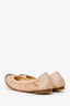 Pre-Loved Chanel™ CC Two Tone Metallic Mesh CC Ballerina Flats Size 37.5