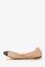 Pre-Loved Chanel™ CC Two Tone Metallic Mesh CC Ballerina Flats Size 37.5