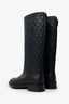 Pre-Loved Chanel™ 2014 Black Interlocking CC Logo Rain Boots Size 38.5