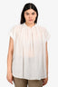 Nili Lotan White Cotton Button Detail Short Sleeve Blouse Size XS
