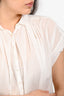 Nili Lotan White Cotton Button Detail Short Sleeve Blouse Size XS