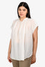 Nili Lotan White Cotton Button Detail Short Sleeve Blouse Size XS