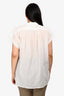 Nili Lotan White Cotton Button Detail Short Sleeve Blouse Size XS