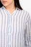 Rails White/Blue Metallic Pinstripe Linen Button Down Shirt Size M