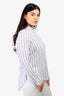 Rails White/Blue Metallic Pinstripe Linen Button Down Shirt Size M