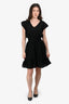 Rails Black Linen Blend Ruched Detail Flare Dress Size S
