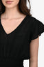 Rails Black Linen Blend Ruched Detail Flare Dress Size S