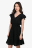 Rails Black Linen Blend Ruched Detail Flare Dress Size S