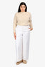 The Row White Denim Wide Leg Jeans Size 8