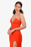 Lovers + Friends Orange Strapless V-Neck Gown Size XS