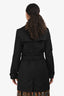 Burberry London Black Cotton Midi Double Breasted Belted Trench Coat Size 8 US