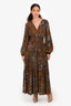 Ulla Johnson Black/Brown Printed Tiered Maxi Dress Size 6
