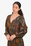 Ulla Johnson Black/Brown Printed Tiered Maxi Dress Size 6