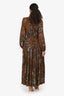 Ulla Johnson Black/Brown Printed Tiered Maxi Dress Size 6