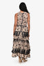 Ulla Johnson Cotton Cream/Navy Ruffled Tiered Maxi Dress Size 4