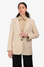 Nili Lotan Cream Stripe Single Breasted Blazer Size 8