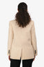 Nili Lotan Cream Stripe Single Breasted Blazer Size 8