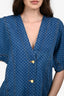 Ganni Blue Denim Polka Dots Midi Dress Size 42