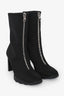 Alexander McQueen Black 'Slim Tread' Zippered Heeled Boots Size 39