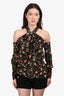 Erdem Black Floral Print Long Sleeve Blouse Size S