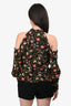 Erdem Black Floral Print Long Sleeve Blouse Size S