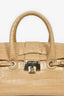 Jimmy Choo Beige Croc Embossed Small 'Rosalie' Top Handle Bag with Strap