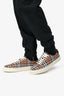 Burberry Brown Canvas Novacheck Lace-Up Sneakers Size 43 Mens
