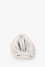 Bottega Veneta White Ecru Leather Intrecciato Large Classic Pouch