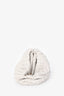 Bottega Veneta White Ecru Leather Intrecciato Large Classic Pouch