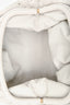 Bottega Veneta White Ecru Leather Intrecciato Large Classic Pouch