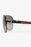 Prada Black/Grey Square Aviator Sunglasses