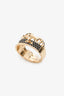 Hermès Kelly Rose Gold Double Tour Ring With Black Spinels Size 52