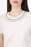 Maje White Crystal Embellished T-Shirt Size 1
