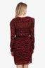 Ba&sh Red & Black Printed Midi Dress Size S