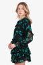 Misa Black & Blue Printed Mini Dress Size S