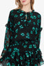 Misa Black & Blue Printed Mini Dress Size S