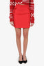 Sandro Red Cotton Mini Skirt Size 1