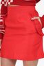 Sandro Red Cotton Mini Skirt Size 1