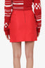 Sandro Red Cotton Mini Skirt Size 1